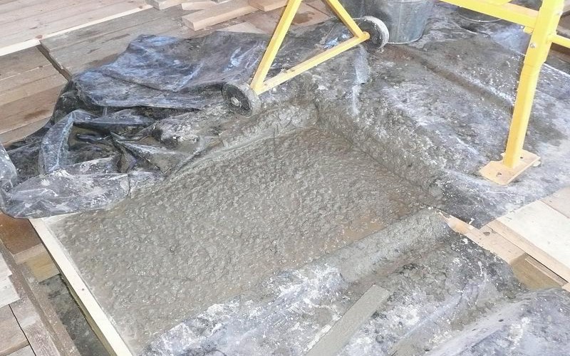 Укладка бетонного раствора
